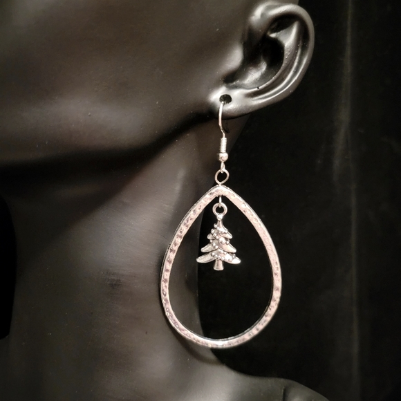 2/$20 X-Mas Drop Christmas Tree Earrings - Picture 3 of 4